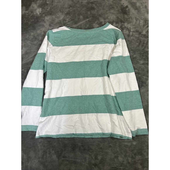 Eddie Bauer Women's Striped Long Sleeve Large Green Teal - Picture 9 of 9